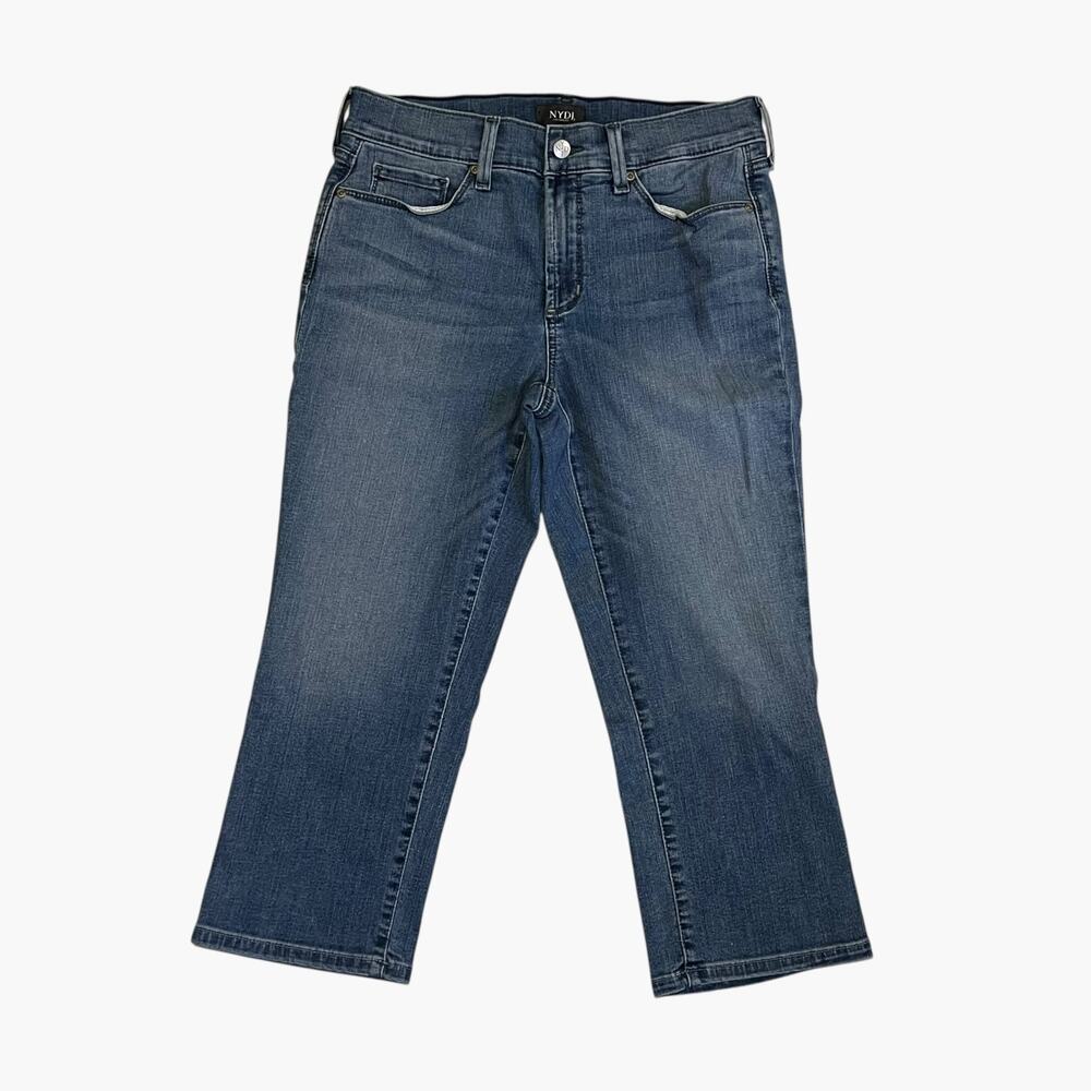 NYDJ Marilyn Crop Jeans Size 10P Medium Wash Lift Tuck Capri